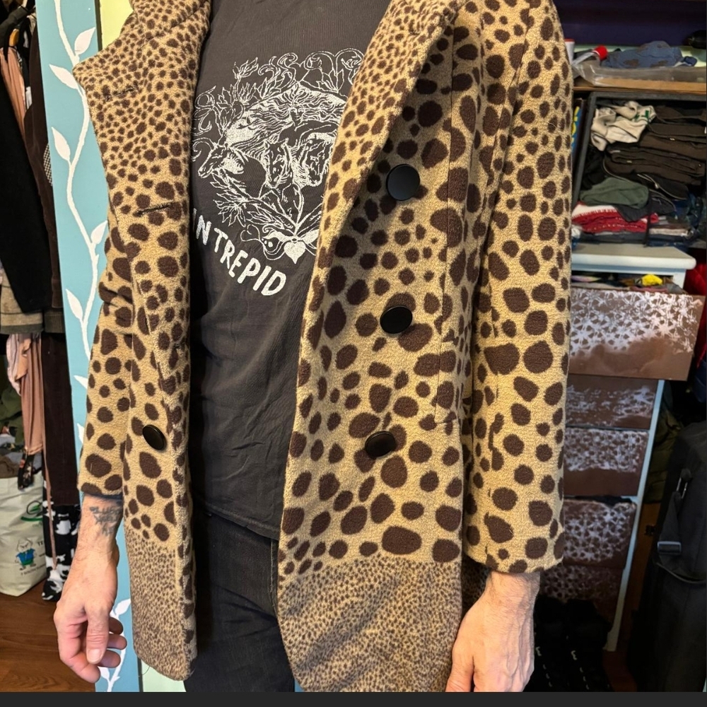 Leopard Print Hooded Coat